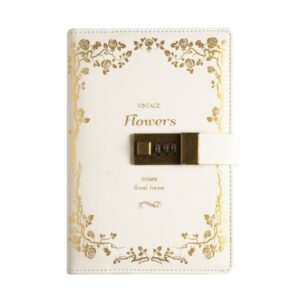 B6 Retro PU Cover Notizbuch Tagebuch mit Passwortsperre