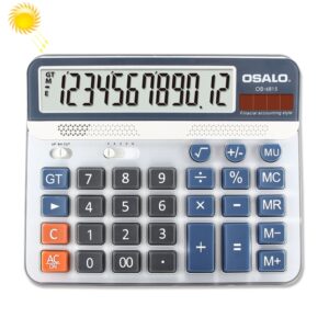 OSALO OS-6815 12-stelliger Desktop-Rechner Solar Energy Dual Power Calculator