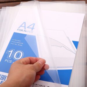 10 PCS Deli Transparenter Einzelseiten-A4-Ordner, Größe: 32,1 * 30,7 cm
