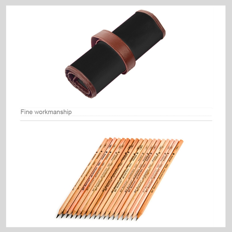 Skizzierwerkzeuge für Anfänger (18 Stück Skizzierstifte + Kohlestift + Radiergummis + Stiftvorhang + Künstlermesser) Skizzierset – Bild 3