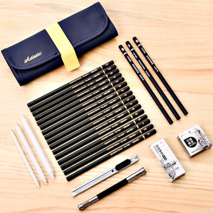 27 In 1 Sketch Pencil Set Malwerkzeuge Kunstbedarf für Schüler