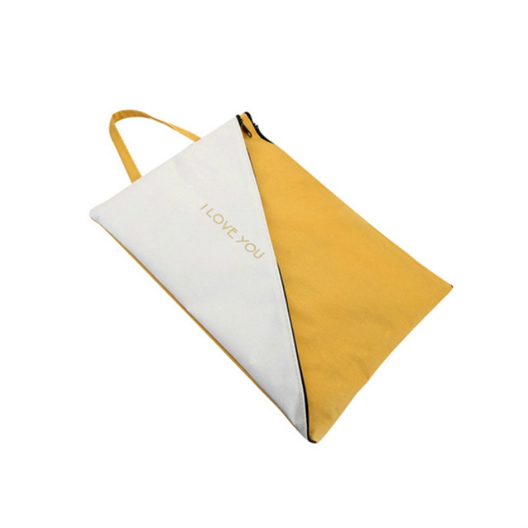 Doppelschichtige Leinwand-Dokumentendatei-Unterstützung, Büro, Schule, Einkaufstasche, Organizer-Tasche, A4, kreative Reißverschluss-Aufbewahrungstasche – Bild 2