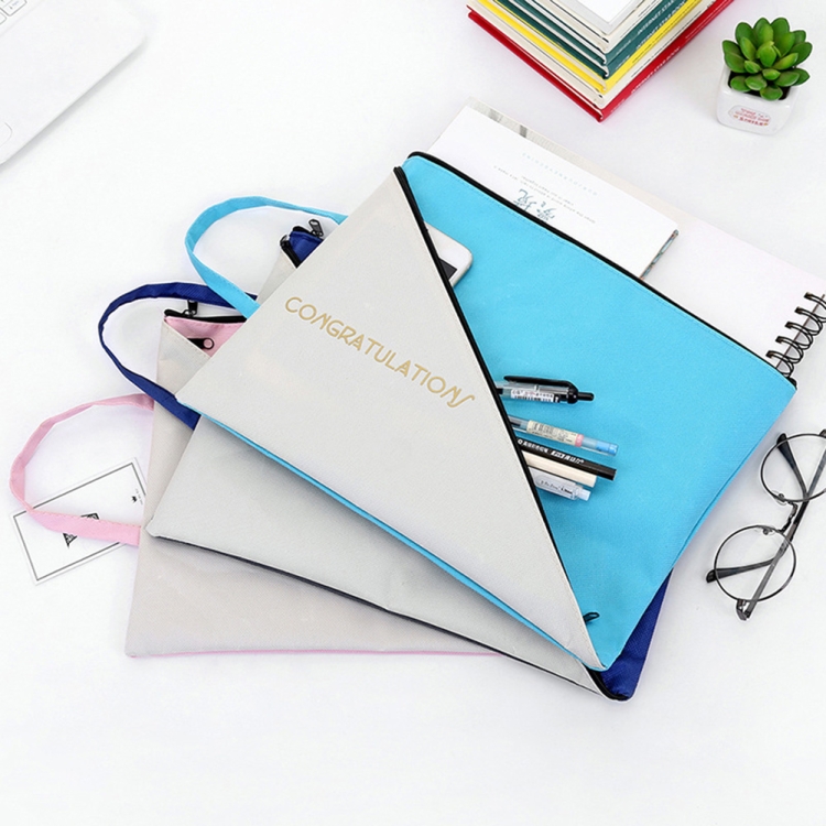 Doppelschichtige Leinwand-Dokumentendatei-Unterstützung, Büro, Schule, Einkaufstasche, Organizer-Tasche, A4, kreative Reißverschluss-Aufbewahrungstasche – Bild 4