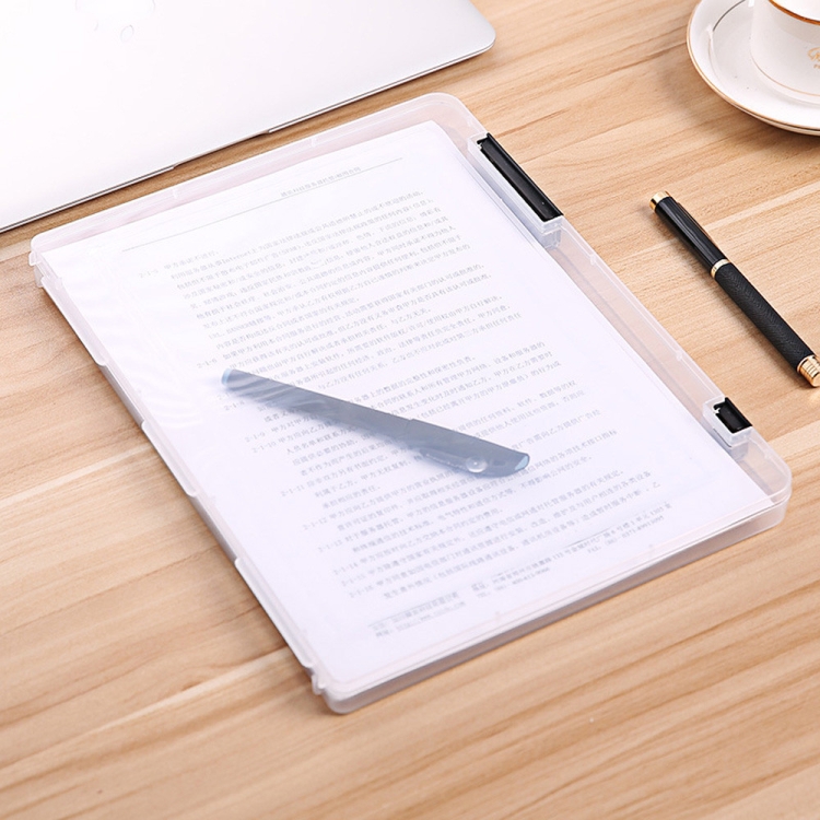 2 Stück transparente Aufbewahrungsbox im A4-Format aus transparentem Kunststoff für Dokumentenpapier, Aktenetui, tragbarer Ducoment-Aufbewahrungshalter – Bild 2