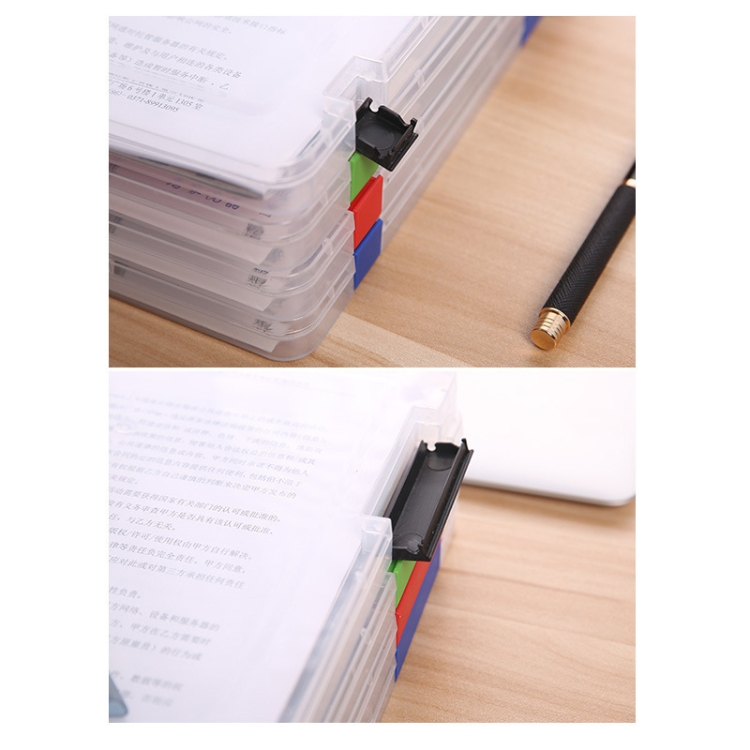 2 Stück transparente Aufbewahrungsbox im A4-Format aus transparentem Kunststoff für Dokumentenpapier, Aktenetui, tragbarer Ducoment-Aufbewahrungshalter – Bild 4