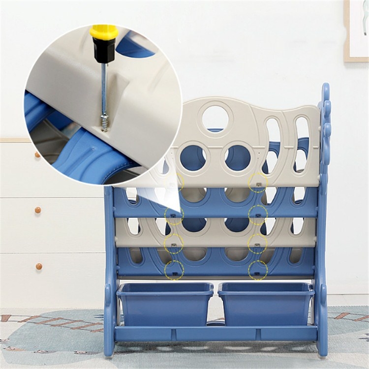 Kinder-Bücherregal, einfaches Haushalts-Bodenregal, Baby-Bücherregal, Aufbewahrung, Kindergarten, mehrschichtiges Cartoon-Bildbuchregal – Bild 4