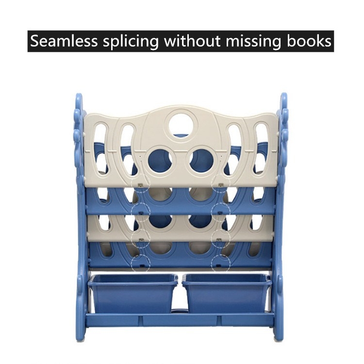 Kinder-Bücherregal, einfaches Haushalts-Bodenregal, Baby-Bücherregal, Aufbewahrung, Kindergarten, mehrschichtiges Cartoon-Bildbuchregal – Bild 6