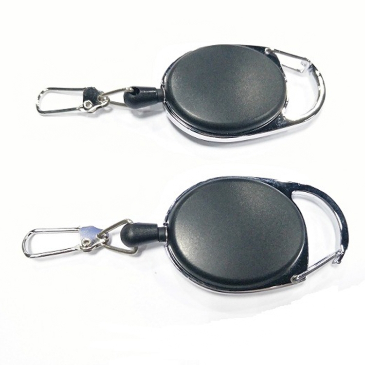 2 PCS Retractable Pull Badge Reel Zinklegierung ABS ID Lanyard Name Tag Card Abzeichen Schlüsselring Kettenclips – Bild 3