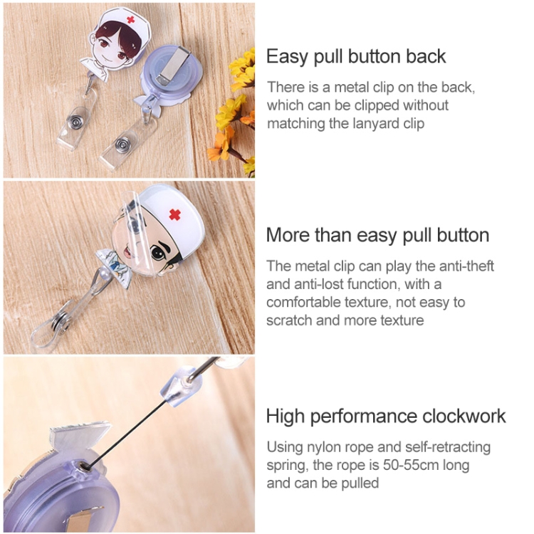 Niedliche einziehbare Abzeichenrolle für Studenten, Krankenschwestern, Ausweise, Namenskarten – Bild 5