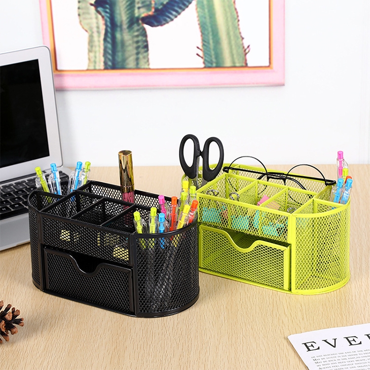 Schreibtisch-Organizer mit 9 Fächern, Metallgeflecht, Büro-Stifthalter – Bild 9