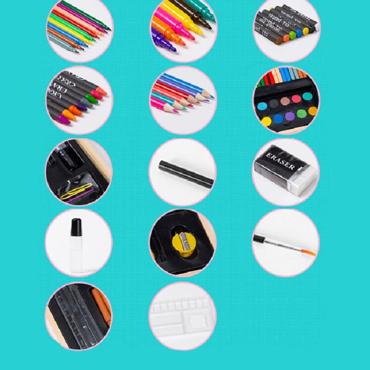 Malerei Holzkiste bunte Stift Set Kunst Schulbedarf für Kinder – Bild 6