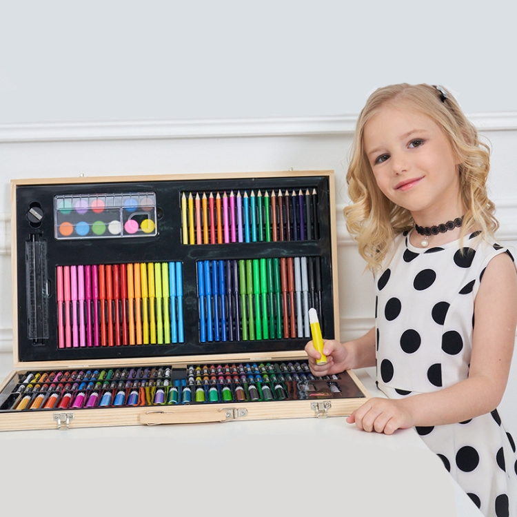 Malerei Holzkiste bunte Stift Set Kunst Schulbedarf für Kinder – Bild 7