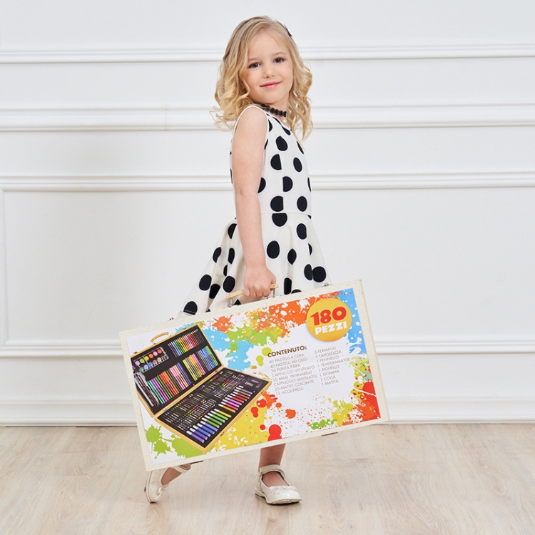 Malerei Holzkiste bunte Stift Set Kunst Schulbedarf für Kinder – Bild 10