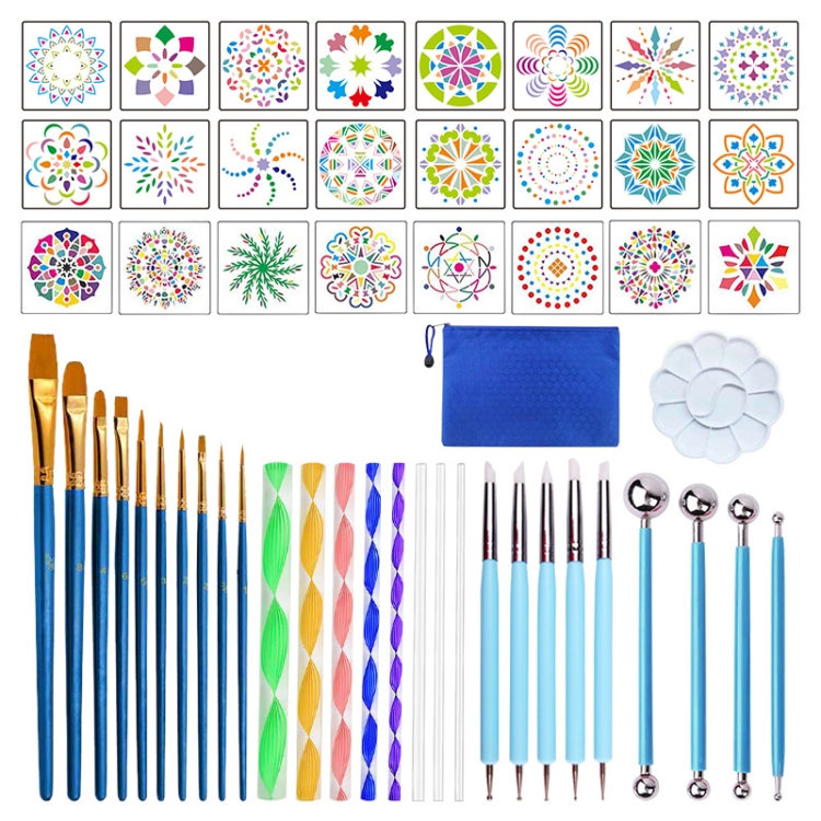 53 PCS Mandala Zeichenwerkzeug mit Aufbewahrungstasche
