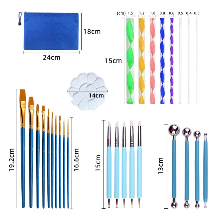 53 PCS Mandala Zeichenwerkzeug mit Aufbewahrungstasche – Bild 6