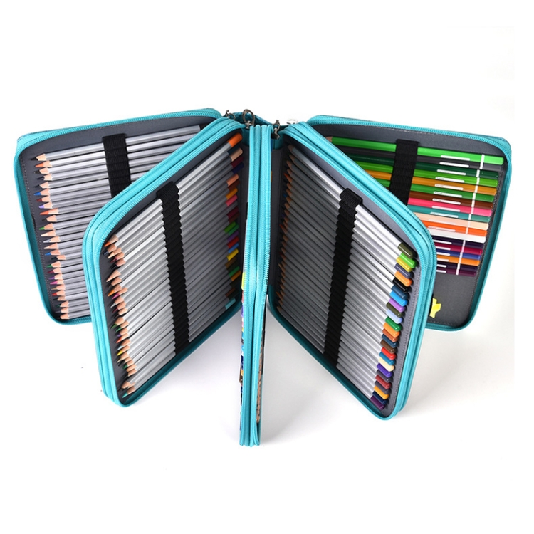 200-Loch-Kunstmalerei-Stift-Aufbewahrungstasche, großes Fassungsvermögen, Krokodilmuster, PU-Bleistiftbeutel – Bild 4