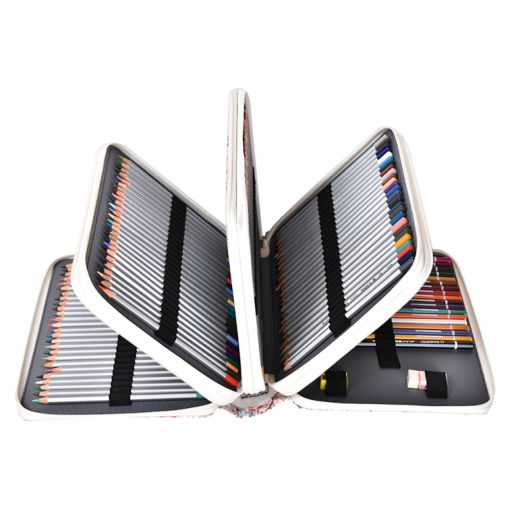 200-Loch-Kunstmalerei-Stift-Aufbewahrungstasche, großes Fassungsvermögen, Krokodilmuster, PU-Bleistiftbeutel – Bild 5