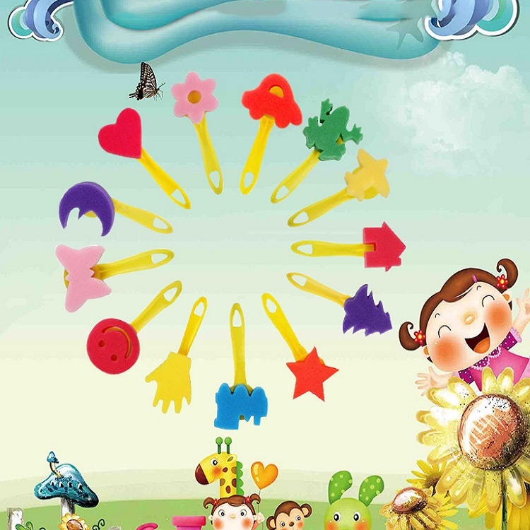 31 in 1 Malerei Schwamm Dichtung Früherziehung Kunst Graffiti Zubehör für Kinder – Bild 7