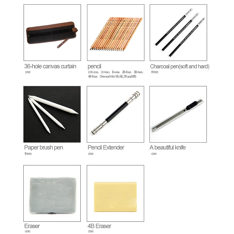 29 Teile/Satz MARCO Anfänger-Skizzenset, Skizzierwerkzeuge – Bild 3