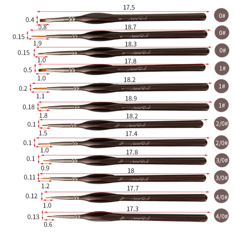 12 teile / set Malerei Dreieckstange Zweifarbige Nylon Haarhaken Linie Stift Aquarell Pinsel Stift Kunst Liefert – Bild 3