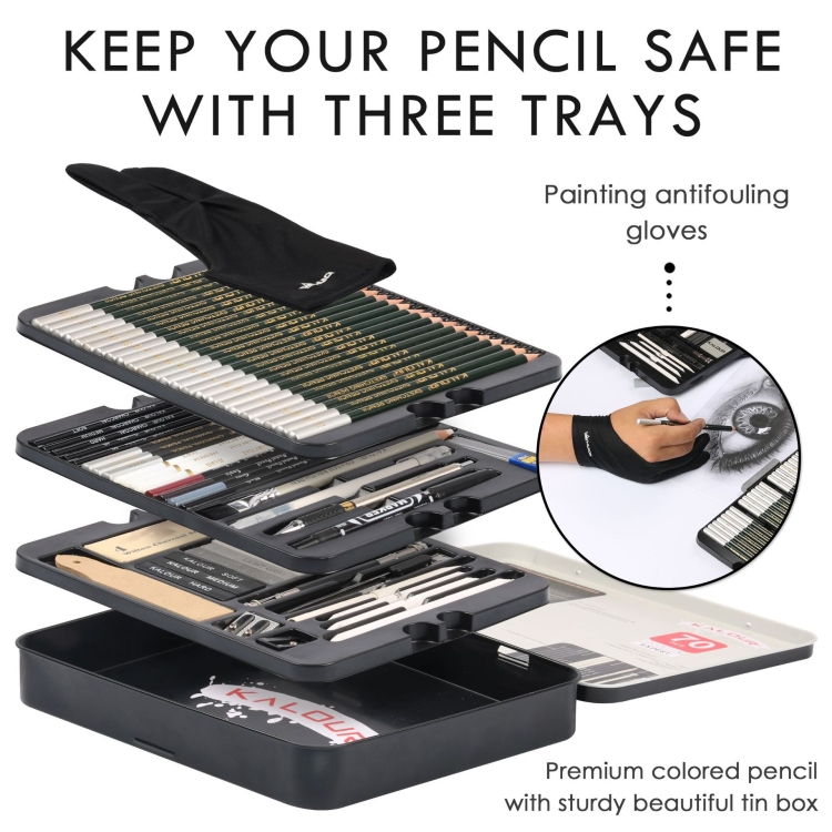 KALOUR 70-in-1-Skizzenstift, Eisenbox-Set, Skizzenwerkzeug-Set, Kunst-Malstift – Bild 4