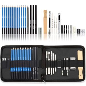 KALOUR 33-in-1-Skizzenstift-Set, Anfänger-Pinsel-Kunstzubehör