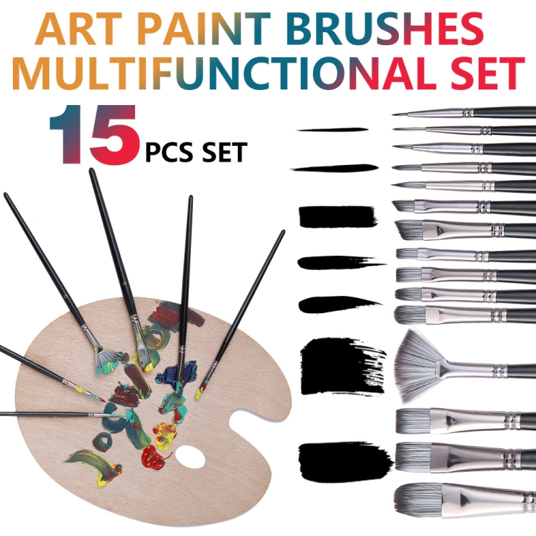 17-in-1-Acrylpinsel, Mehrzweck-Nylonwolle-Aquarellpinsel, Kunstmalmaterial, Qith-Leinwand-Maltasche – Bild 5