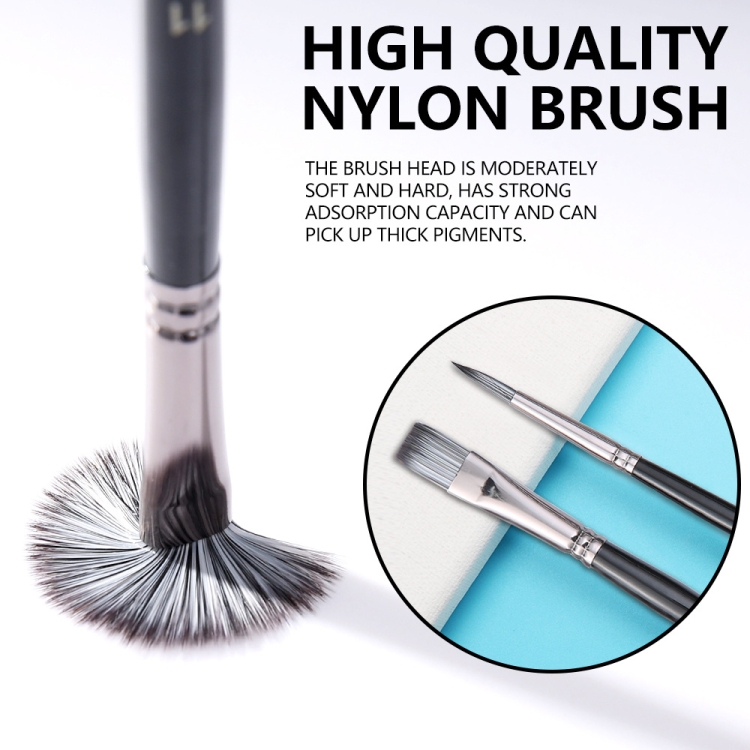 17-in-1-Acrylpinsel, Mehrzweck-Nylonwolle-Aquarellpinsel, Kunstmalmaterial, Qith-Leinwand-Maltasche – Bild 6