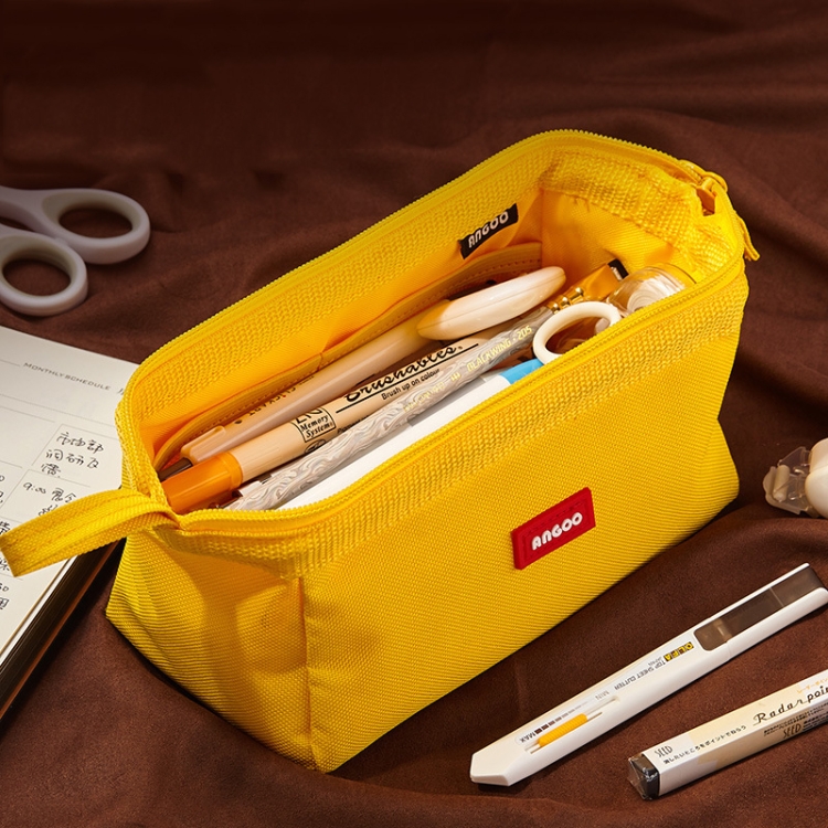 ANGOO Großraum-Schreibwarentasche für Schüler, reine Farbe, einfaches Federmäppchen in Bootsform – Bild 6