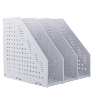 Deli 78995 Aktenregal mit drei Fächern, faltbarer Desktop-Aufbewahrungs-Bücherständer