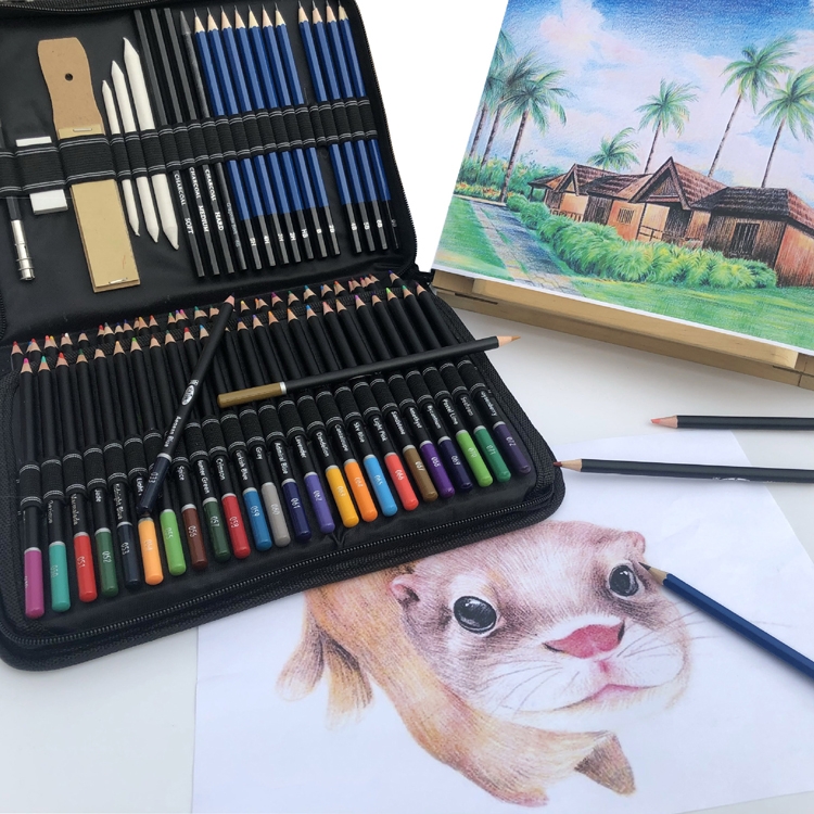 95 teile / set oldierfarbiger Bleistiftsatz Kunst Skizze Bleistift Malerei Set – Bild 7