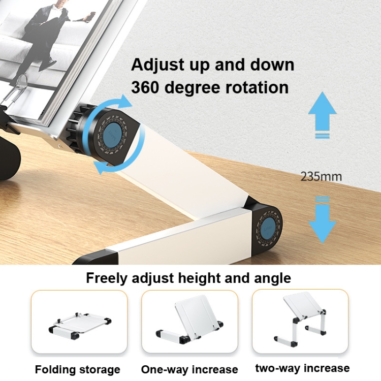 L03 Verstellbarer, anhebbarer Leseständer, Buchhalter, Laptop-Ständer, Stil: – Bild 4