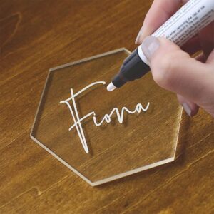10 PCs Clear Hexagon Acryl Sitzkarte Gäste -Visitenkarte Logo Dekoration DIY Board