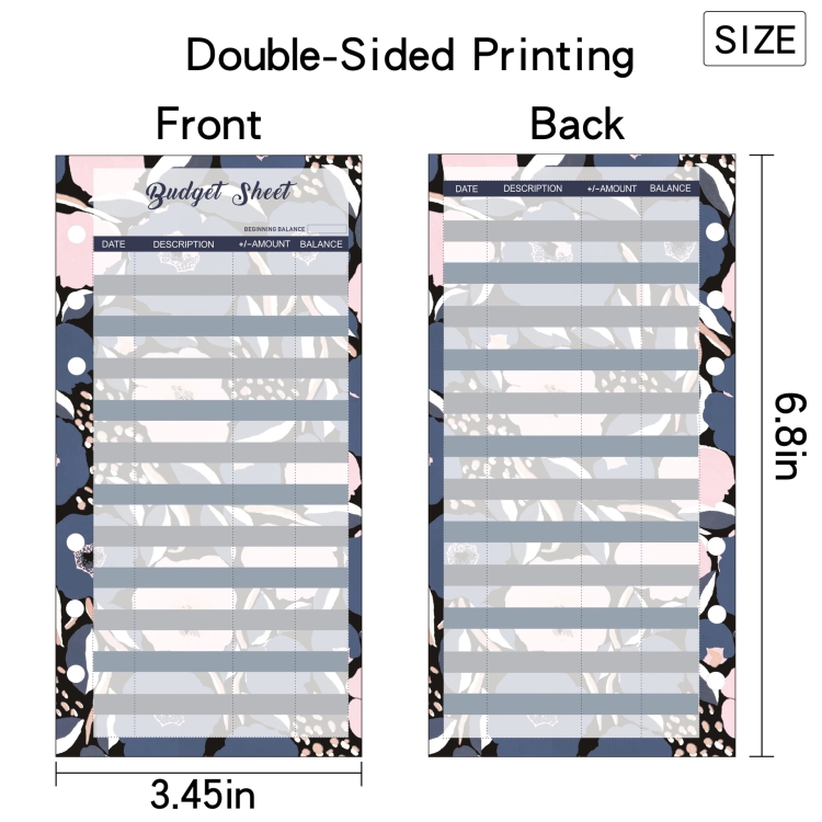 60 Blatt Cash Budget Card Loseblatt-Ersatzkern für die Buchhaltung – Bild 3