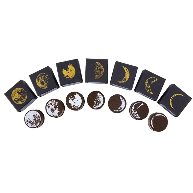 5 Stück Mondphasen-Serie, Handbuch, Dekoration, DIY-Holzstempel – Bild 2