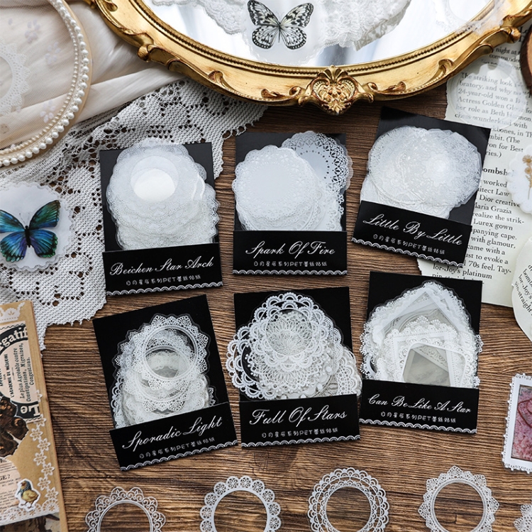 10 Sets Sonne, Mond, Sterne, Vintage-Spitze, Kinder-Handbuchmaterial – Bild 2