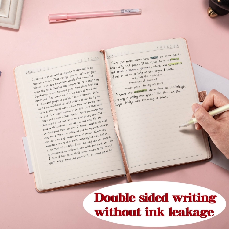 A6 PU-Leder-Notizbuch, Business-Notizblock, 96 Blatt Innenseiten – Bild 5