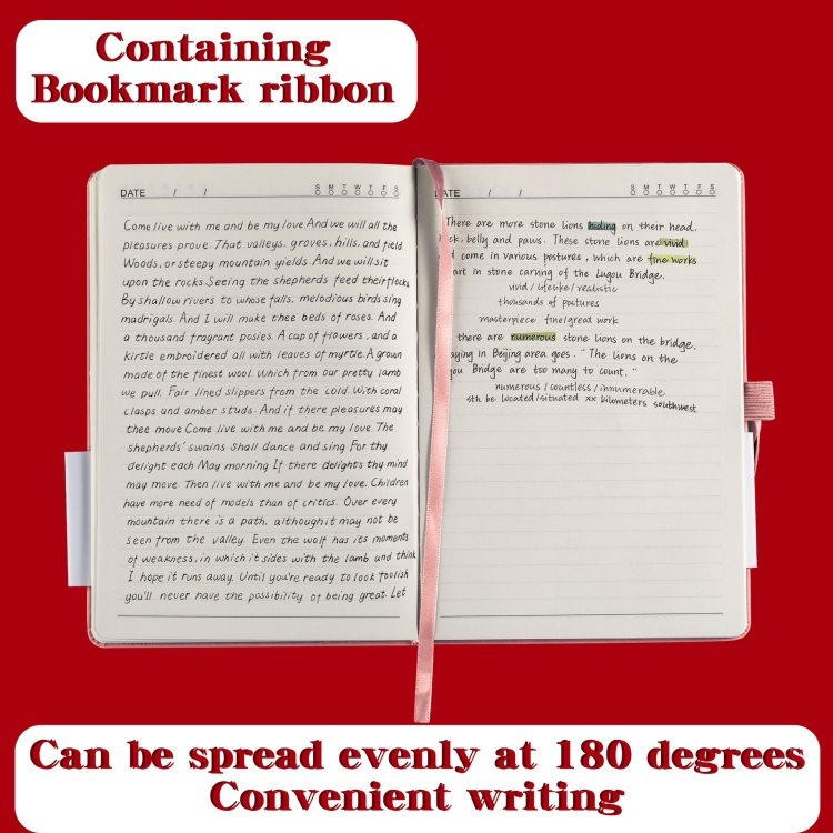 A6 PU-Leder-Notizbuch, Business-Notizblock, 96 Blatt Innenseiten – Bild 6