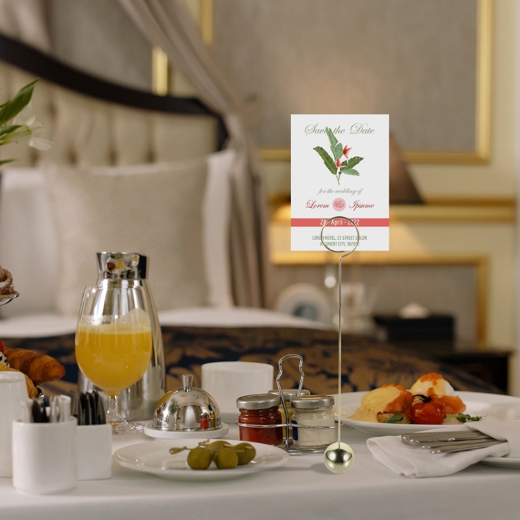 Hotel Edelstahl Tisch Nummer Platte Restaurant Hochzeit Menü Halter Anzahl Clip – Bild 5