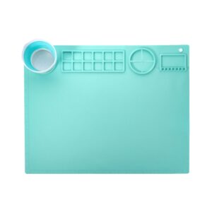 50x40cm Silikon-Doppelschüssel-Malunterlage, Graffiti-Ölgemäldematte, löschbares und waschbares Silikonunterlage