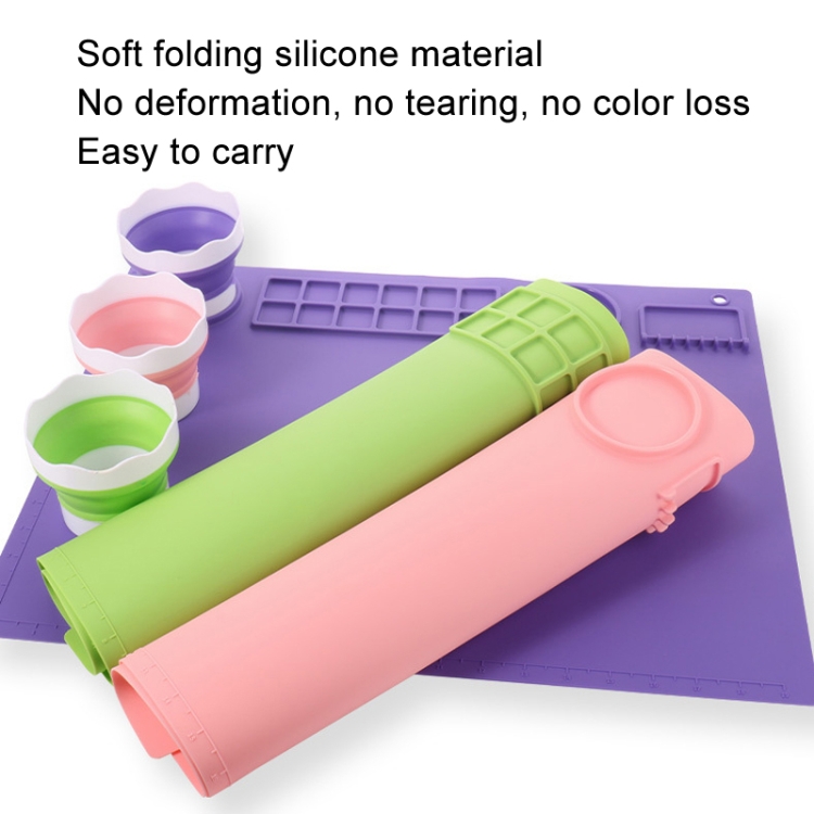 50x40cm Silikon-Doppelschüssel-Malunterlage, Graffiti-Ölgemäldematte, löschbares und waschbares Silikonunterlage – Bild 5