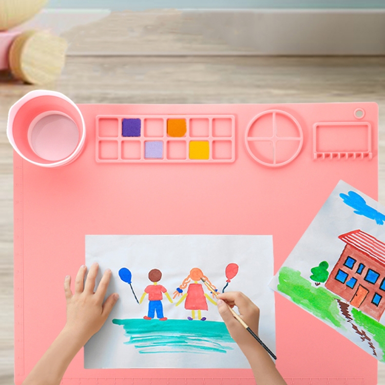 50x40cm Silikon-Doppelschüssel-Malunterlage, Graffiti-Ölgemäldematte, löschbares und waschbares Silikonunterlage – Bild 6