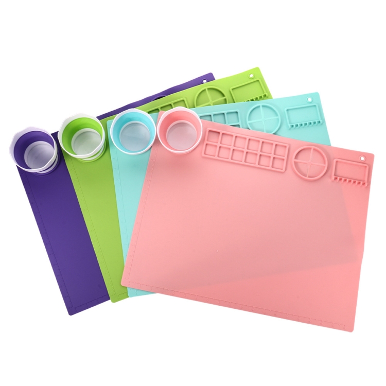 50x40cm Silikon-Doppelschüssel-Malunterlage, Graffiti-Ölgemäldematte, löschbares und waschbares Silikonunterlage – Bild 8