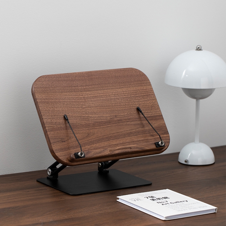 Buch-Leseständer aus Walnussholz, höhenverstellbar, Schreibtischhalter für Laptop, Rezepte, Lehrbücher – Bild 2