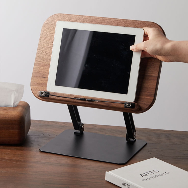 Buch-Leseständer aus Walnussholz, höhenverstellbar, Schreibtischhalter für Laptop, Rezepte, Lehrbücher – Bild 3