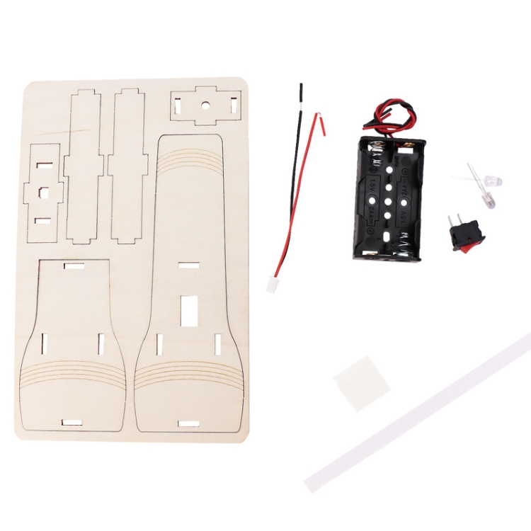 DIY Hausgemachte Taschenlampe Holz handgefertigte Spielzeug Material Kit Schöpfer Klassenzimmer experimentelle Ausrüstung – Bild 7
