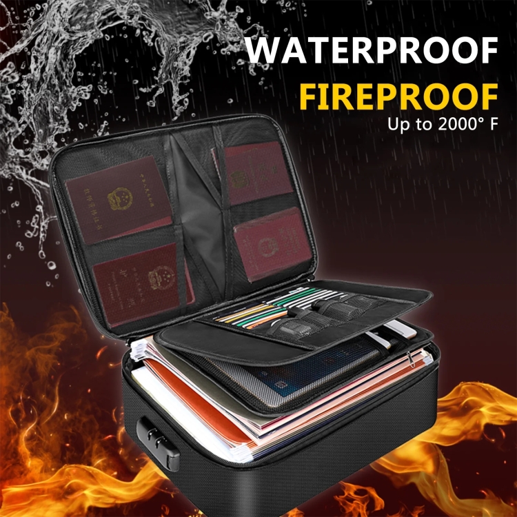 Feuerfeste und wasserdichte Dokumentenaufbewahrungstasche, Handtasche mit Passwortschloss – Bild 2