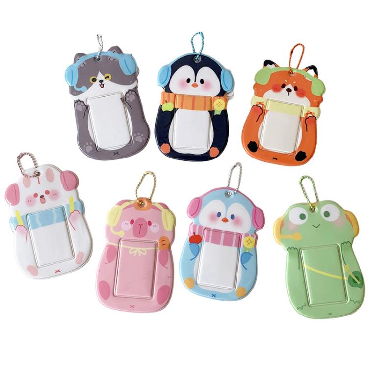 Hisocute Student Cartoon PVC Transparent Kartenhalter Niedliches Tier 3-Zoll-Idol Album Fotokartenetui – Bild 3
