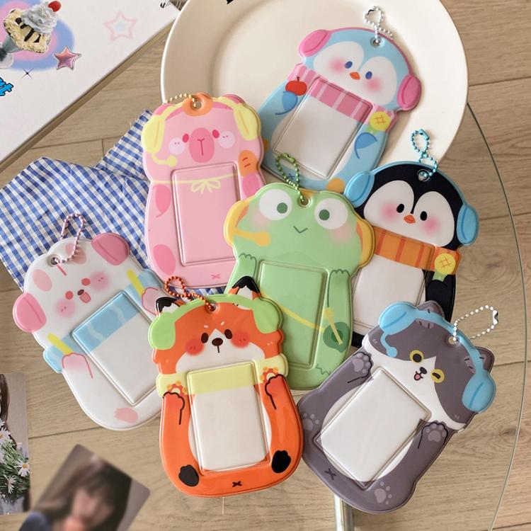 Hisocute Student Cartoon PVC Transparent Kartenhalter Niedliches Tier 3-Zoll-Idol Album Fotokartenetui – Bild 7