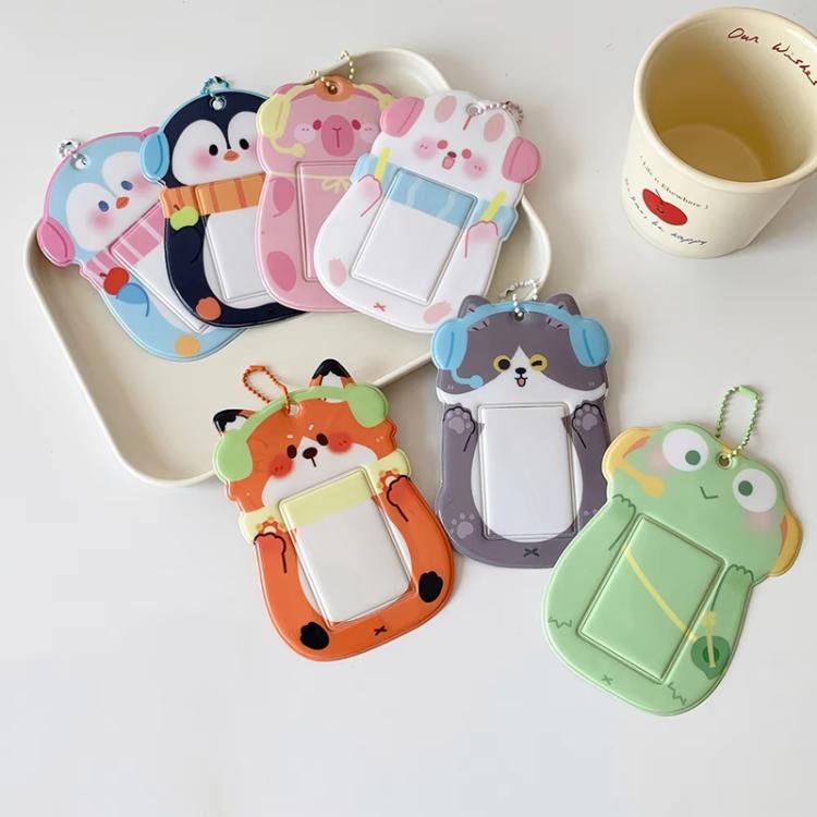 Hisocute Student Cartoon PVC Transparent Kartenhalter Niedliches Tier 3-Zoll-Idol Album Fotokartenetui – Bild 8